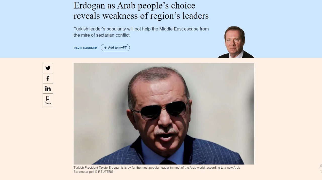 اختيار أردوغان الزعيم الأكثر شعبية للعرب يكشف ضعف قادة المنطقة
